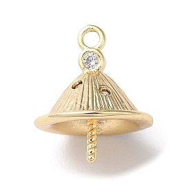 Micro cuivres ouvrent zircons bélières pendentif, bélières de chapeau de perle