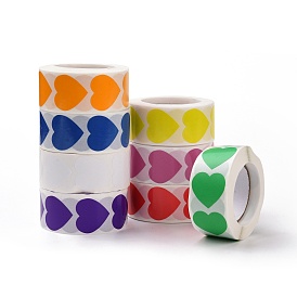 Corazón de papel pegatinas, etiquetas adhesivas en rollo pegatinas, etiqueta de regalo, para sobres, fiesta, presenta decoración