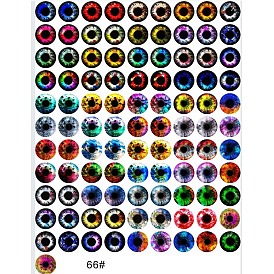 Cabochons en verre transparent imprimé, demi-rond avec motif oeil
