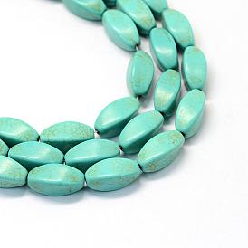 Synthetic Turquoise Bead Strands, Dyed, Twist Rice