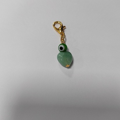 Colgante de piedras preciosas naturales decoración, con aleación de zinc hebillas de pinza de langosta, pasadores de hierro y anillos de salto