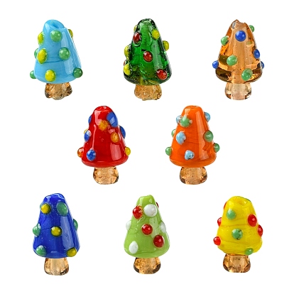 40шт 8цвета бусины ручной работы лэмпворк неровные, грибные прелести