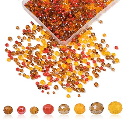1050 шт. Гальванические стеклянные бусины, граненые, рондель