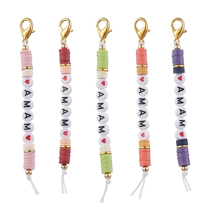 День матери шт полимерная глина и акрил буква мама подвеска украшения, подвески с застежкой-клешней в виде лобстера для украшений сумок