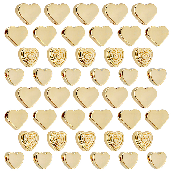 100 шт 4 стили латунные бусины, сердце