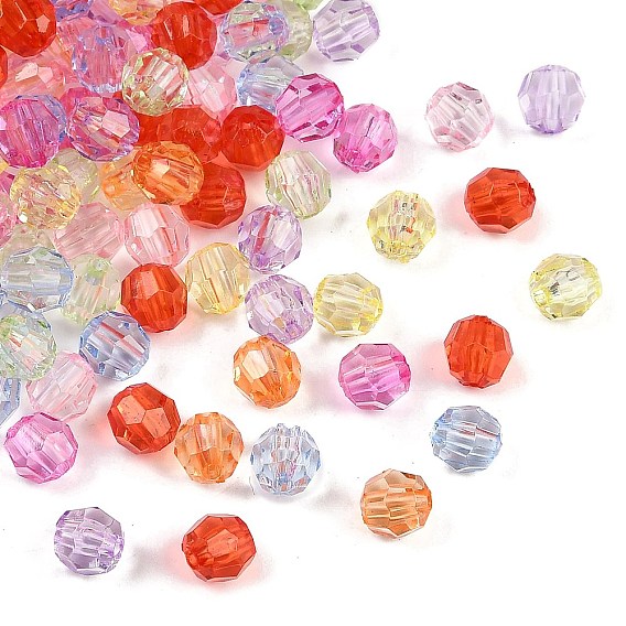 Прозрачные акриловые бусины, граненые, конус