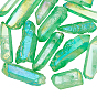 2 brins de perles de cristal de quartz naturel électrolytiques, nuggets, teint