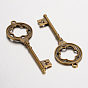 Tibetan Style Pendants, Lead Free & Cadmium Free, Skeleton Key, 77x26x3mm, Hole: 3mm