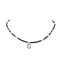 Clear Cubic Zirconia Pendant Necklace with Natural Gemstone Beaded Chains for Women