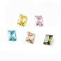 K9 Glass Rhinestone Cabochons, Pointed Back & Back Plated, Rectangle