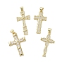 Латунные микропаве прозрачные подвески с фианитом, без кадмия и без свинца, крестик