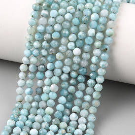 Природные ларимар бисер нитей, граненые, круглые