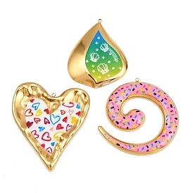 Печатные 304 подвески из нержавеющей стали, reak 18k позолота, вакуумное покрытие pvd