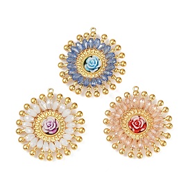 304 подвески-цветы из нержавеющей стали и смолы, с акриловыми шариками