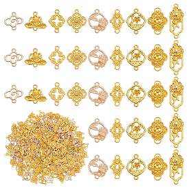 180 шт. 9 стили сплава полые соединительные подвески, для поделок аксессуары для волос, золотые