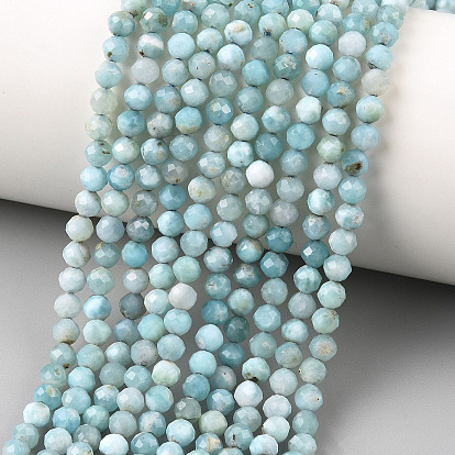 Природные ларимар бисер нитей, граненые, круглые