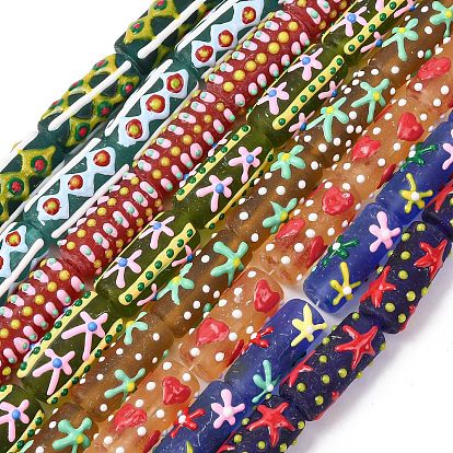 Эмалевые бусины ручной работы в технике лэмпворк, бусины ручной работы, ухабистая колонна