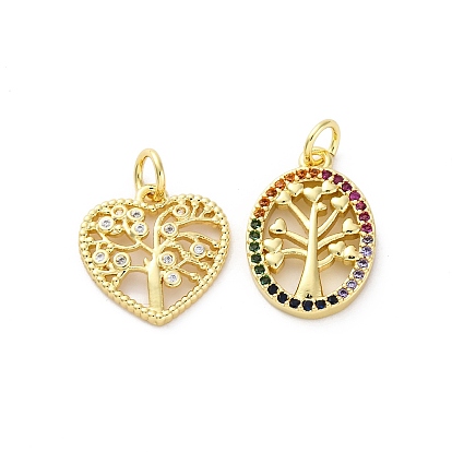 Латунные микро проложить кубического циркония подвески, без кадмия и без свинца, древо жизни, реальный 16 k позолоченный, с целью перехода в кольце