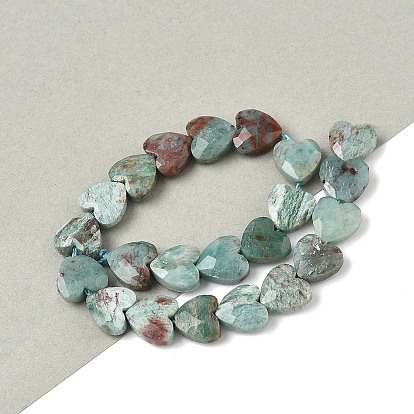 Природные хризоколлу бисер нитей, сердце, граненые