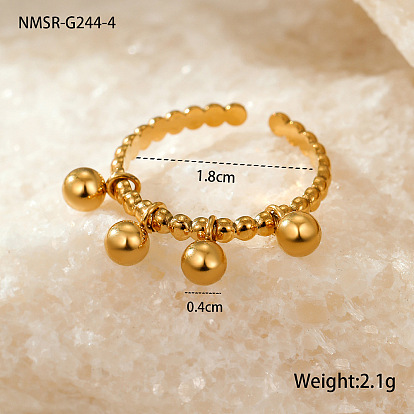 304 Stainless Steel Cuff Open Rings, Round