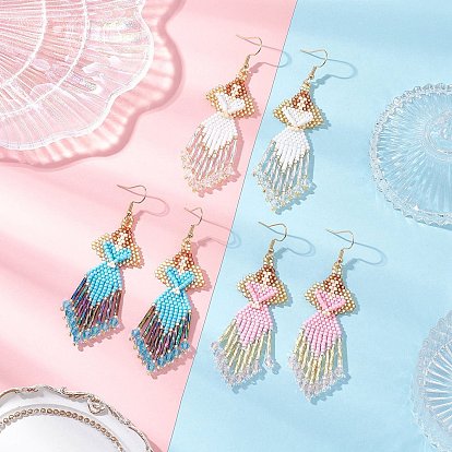 Серьги-подвески из стеклянных бусин ручной работы в форме ангела, с бусинами из стекла, имитирующими австрийский хрусталь, и 304 крючками для сережек из нержавеющей стали, золотые