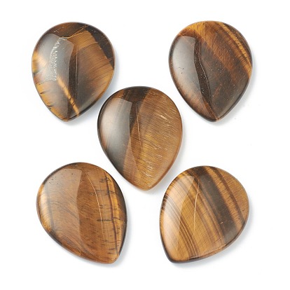 Natural Tiger Eye Beads, No Hole/Undrilled, Teardrop