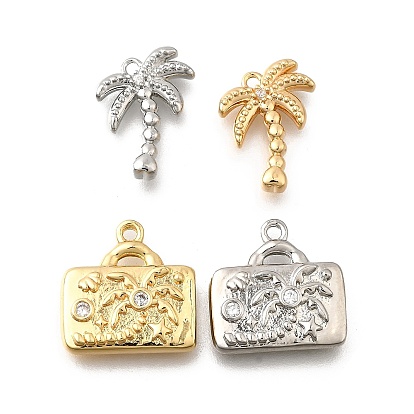 Латунные микропаве прозрачные подвески с фианитом