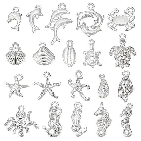 6 Наборы подвесок из сплава, морские мотивы очарования