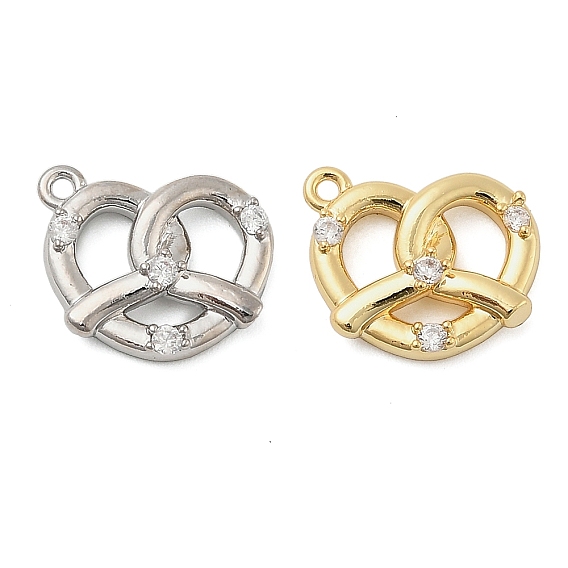 Латунные микро проложить кубического циркония подвески, крендельки-талисманы