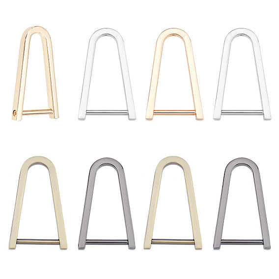 8шт 4 цвета сплава D-образные кольца с винтовой скобой, Пряжки в форме подковы u для соединителя ремня сумки, арка