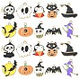 40шт 10 стили хэллоуин панданы из сплава с эмалью, золотой свет, призрак, ведьма и тыква с кошкой