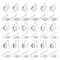 36Pcs 3 Style Flat Round 304 Stainless Steel Earring Hooks, Cabochon Settings