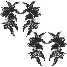 2пары полиэстеровых нашивок для одежды, цветок