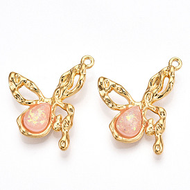 Подвески из смолы, бабочки прелести, ионное покрытие (ip), с 304 фурнитурой из нержавеющей стали и пайетками