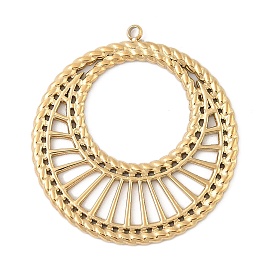 304 подвески из нержавеющей стали, полые плоские круглые прелести, вакуумное покрытие pvd