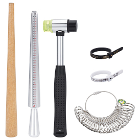 Браслеты наборы инструментов, Железный Молот, с кольцевым калибратором, дерево кольцо увеличитель палку инструмент оправки грохот, для изготовления ювелирных изделий