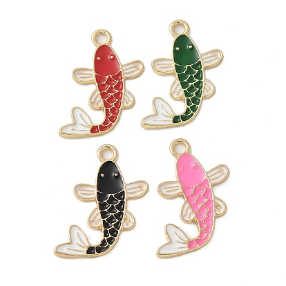 Подвески из эмали и сплава, золотые, очарование рыбы