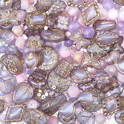 Набор для самостоятельной сборки круглых фурнитур, в том числе прозрачные акриловые бусины, Стеклянные бусины, Бисер из стекла 