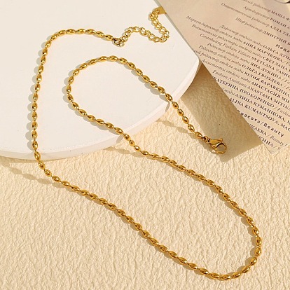 304 ожерелья из нержавеющей стали с цепочкой из рисовых звеньев для женщин