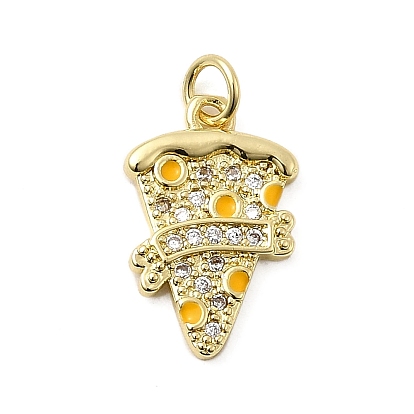 Стойки обшивки латунные подвески, с кубического циркония и эмали, пицца прелести, долговечный, без свинца и без кадмия, с целью перехода в кольце