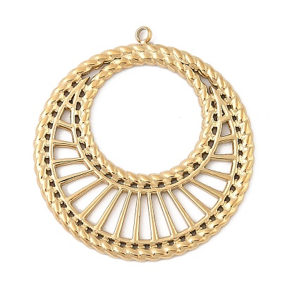 304 подвески из нержавеющей стали, полые плоские круглые прелести, вакуумное покрытие pvd