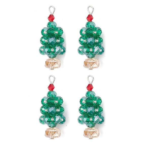 Подвески гальванизируйте стекла, рождественская елка, с серебряной железной петлей, граненые