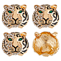 3шт. брошь-булавка в виде головы тигра со стразами, значок из золотого сплава для рюкзака