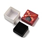 Cardboard Ring Boxes, Jewelry Ring Gift Case with Sponge Inside, Square with Bowknot