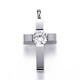 304 подвески из нержавеющей стали, крестик, с кубического циркония