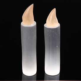 Украшения для скульптур из натурального селенита, для домашнего офисного стола, свеча