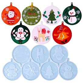 Christmas Theme Mixed Patterns Silicone Molds, Resin Casting Molds, for UV Resin & Epoxy Resin Jewelry Making