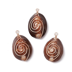 Подвески из натуральной медной проволоки из ракушек каури, подвески в форме ракушек, реальный 18 k позолоченный