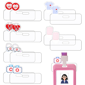 24 шт. прямоугольные прозрачные акриловые держатели для значков с рисунком медсестры, держатель карты