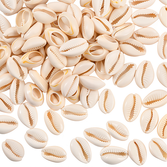 100шт. натуральные бусины из ракушек каури, для diy craft